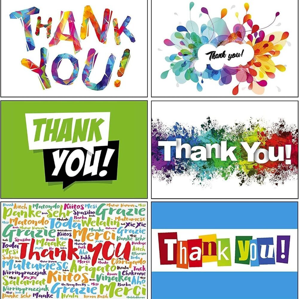 Brand new - 12 Thank You Cards Assortment with Envelopes, Made in USA